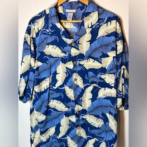 Breakwater Hawaiian Button Shirt Mens XL Flower Floral All Over 100% Rayon